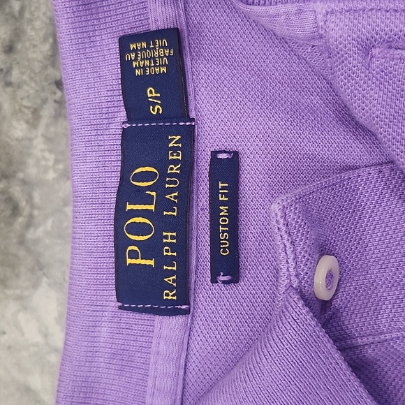 Polo Ralph Lauren Purple Polo Shirt with Green Logo S - Picture 4 of 9